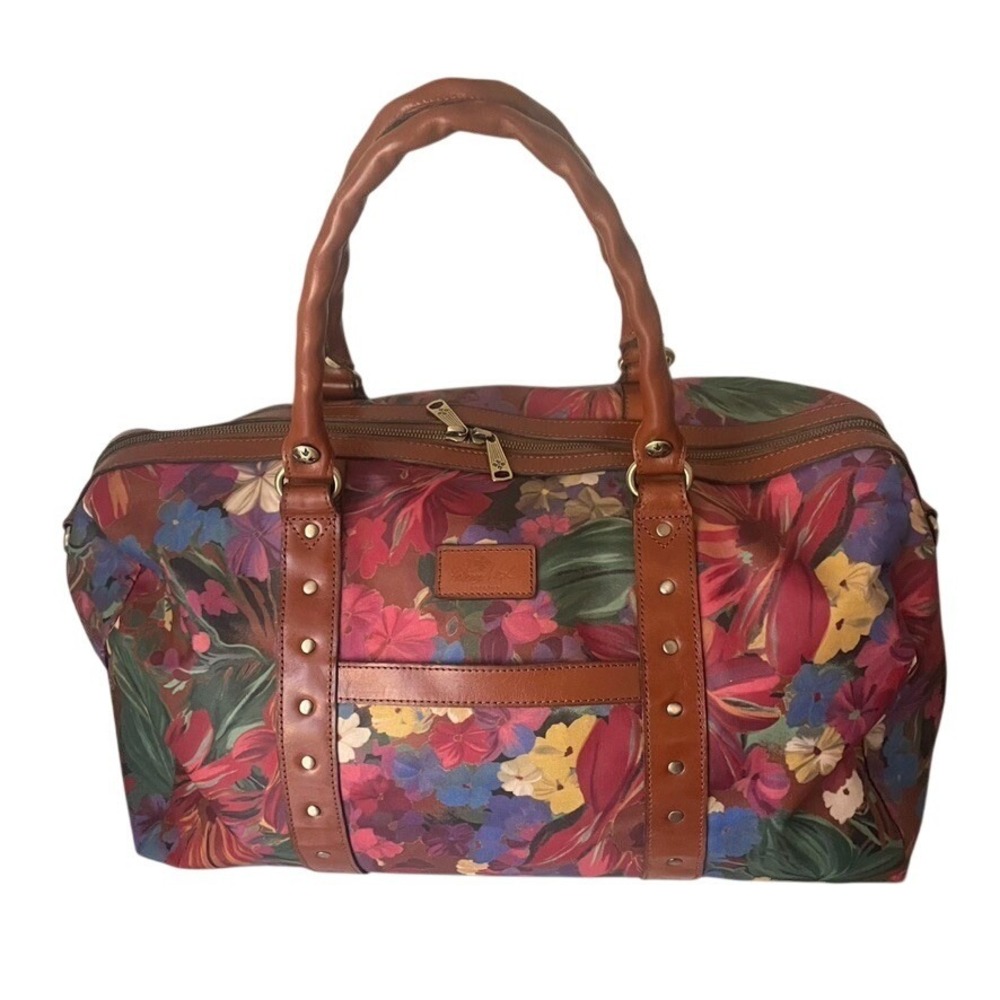 Patricia Nash Milano Patina Summer Florals Duffle Weekender Bag W/ Unused Strap - Picture 1 of 14
